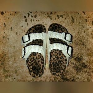 Slip On Girl's Sandles W/ Leopard Print - Size 12